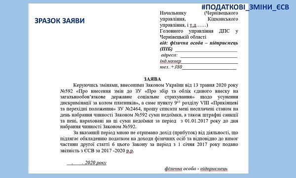 Списання недоїмки з ЄСВ «сплячих» ФОПів: зразок заповнення заяви Списання недоїмки з ЄСВ «сплячих» ФОПів: зразок заповнення заяви