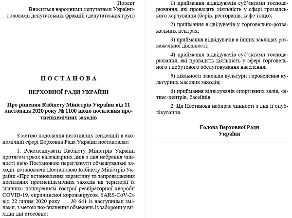 Пом’якшеня карантин вихідного дня для бізнесу: проєкт постанови від Уряду Пом’якшеня карантин вихідного дня для бізнесу: проєкт постанови від Уряду