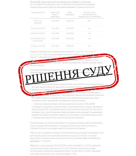 Чи правомірно податківці штрафують під час карантину за несвоєчасну реєстрацію ПН/РК: вердикт Верховного Суду Чи правомірно податківці штрафують під час карантину за несвоєчасну реєстрацію ПН/РК: вердикт Верховного Суду