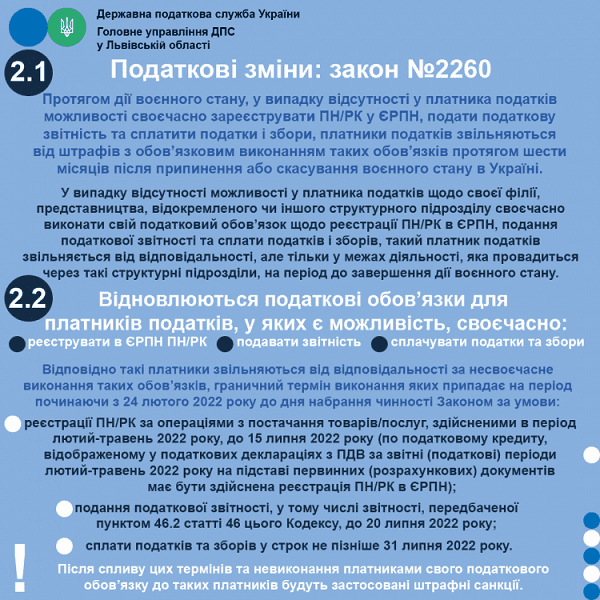 Закон № 2260: пам’ятки від ДПС Закон № 2260: пам’ятки від ДПС