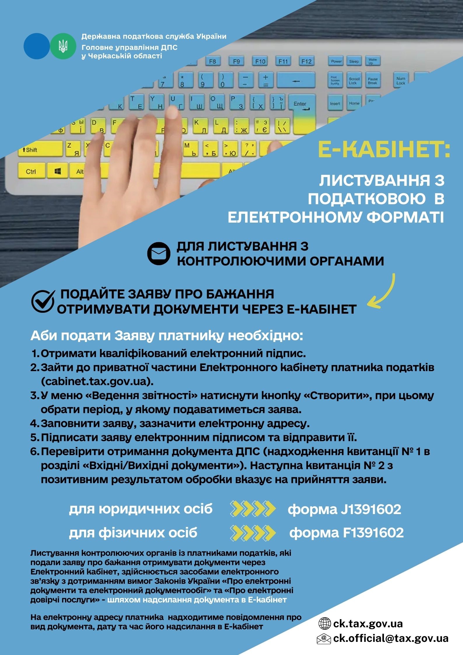Листування з ДПС в електронному форматі: як подати заяву на згоду