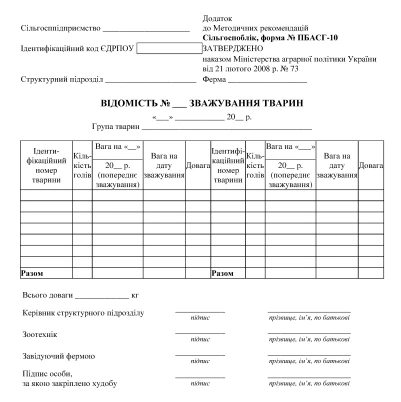 ф. № ПБАСГ-10 ф. № ПБАСГ-10