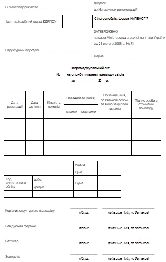 ф. № ПБАСГ-7 ф. № ПБАСГ-7