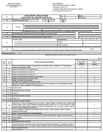 Податкова декларація з ПДВ для КНП Бланк нової Декларації з ПДВ для КНП