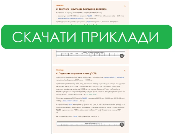 Зразок та алгоритм заповнення Додатка 4ДФ до Податкового розрахунку з ПДФО та ЄСВ