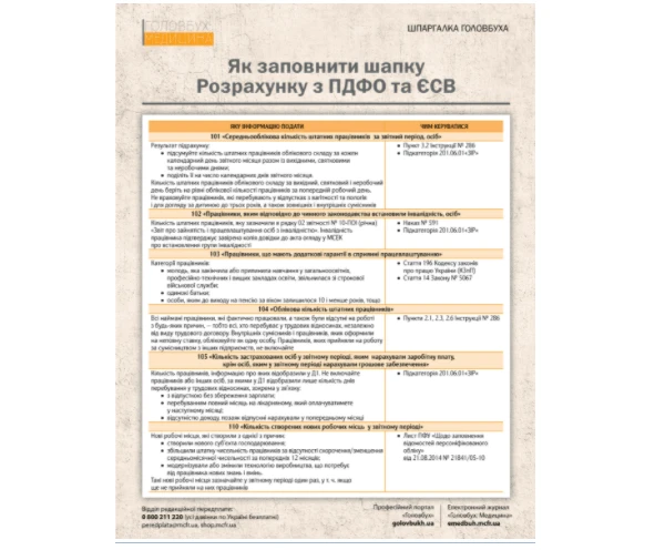 Шпаргалка для бухгалтера медзакладу для подання Єдиної звітності за ІІ квартал 2021 Шпаргалка для бухгалтера медзакладу для подання Єдиної звітності за ІІ квартал 2021