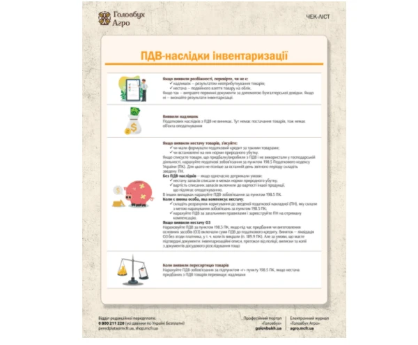 ПДВ-наслідки інвентаризації ПДВ-наслідки інвентаризації