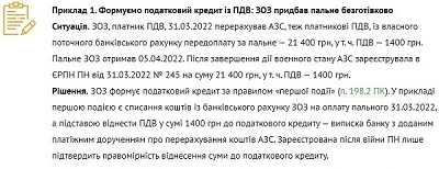 Як ЗОЗ сформувати податковий кредит на пальне і відзвітувати під час війни Як ЗОЗ сформувати податковий кредит на пальне і відзвітувати під час війни