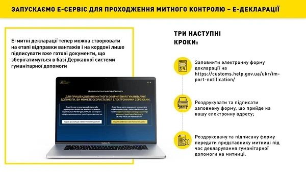 Митна Е-декларація для гуманітарних вантажів запрацювала з 4 травня
