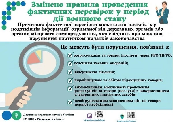 Змінено правила проведення фактичних перевірок у період воєнного стану Змінено правила проведення фактичних перевірок у період воєнного стану
