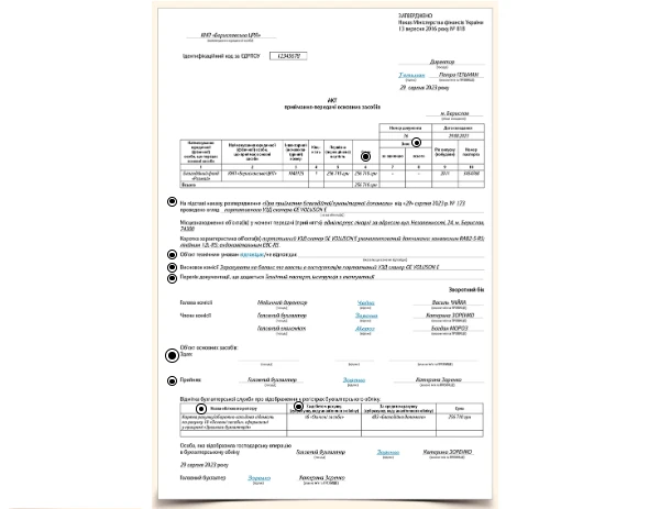 Акт приймання-передачі гуманітарної допомоги основними засобами