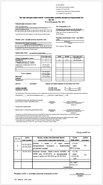 Авансовий звіт 2024 авансовий звіт бланк скачать