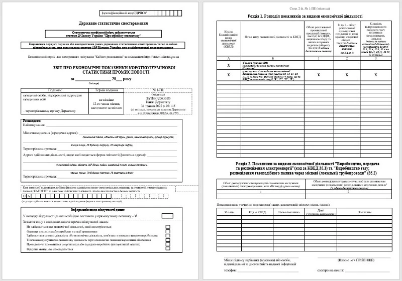 Форма № 1-ПЕ (місячна): коли подавати та як заповнювати