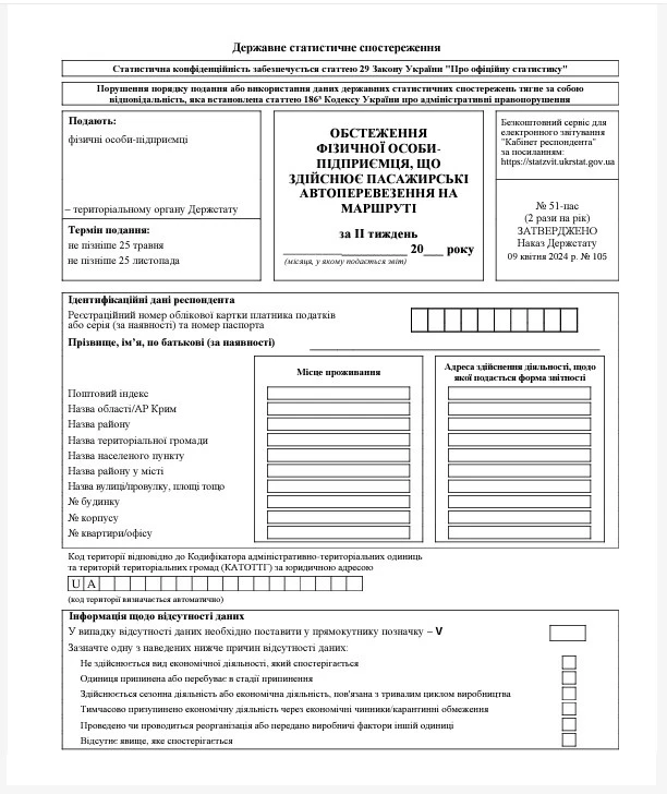 Звіт 51-пас: БЛАНК 2025