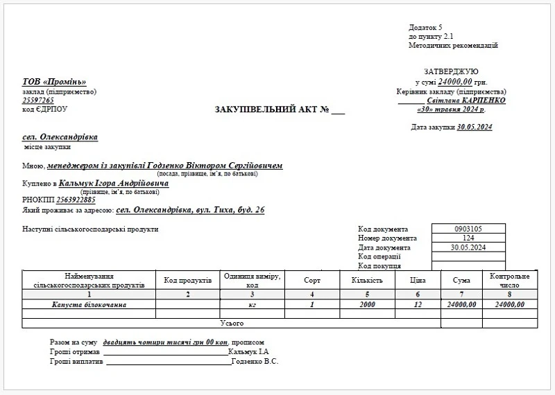 Закупівля сільгосппродукції у населення 2021 Закупівля сільгосппродукції у населення: облік, оподаткування та документування