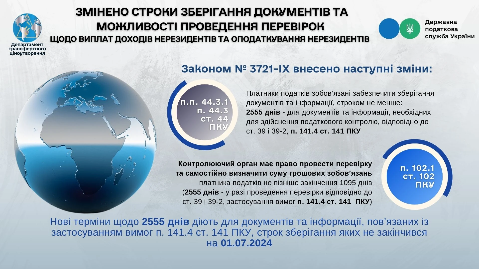 З 1 липня змінили строки проведення перевірок та зберігання документів щодо виплат доходів нерезидентів