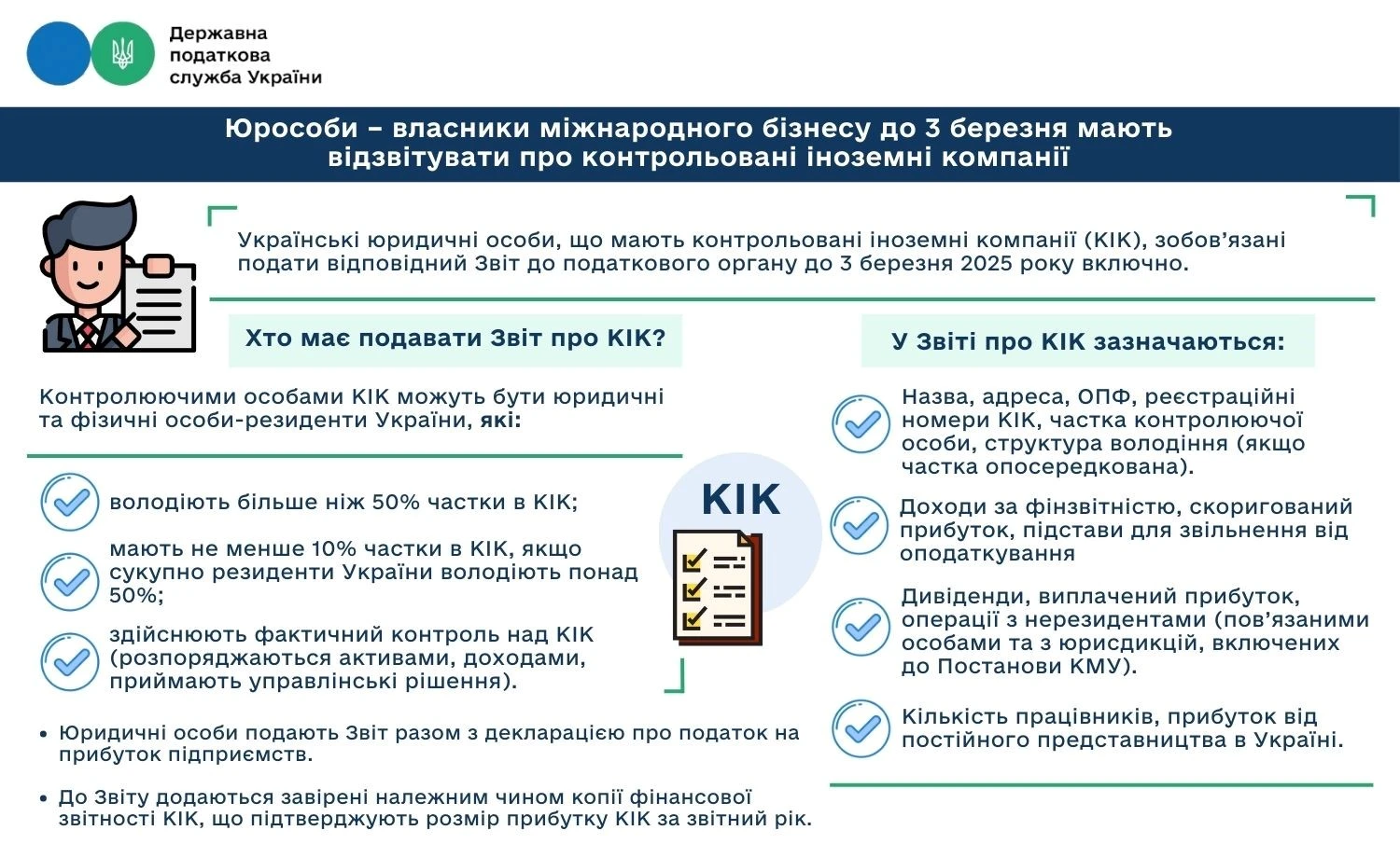 Юрособи-власники міжнародного бізнесу до 3 березня мають відзвітувати про КІК