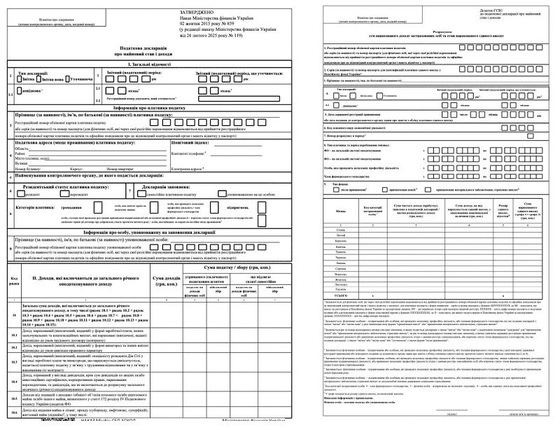 Декларація про доходи: форма 2025