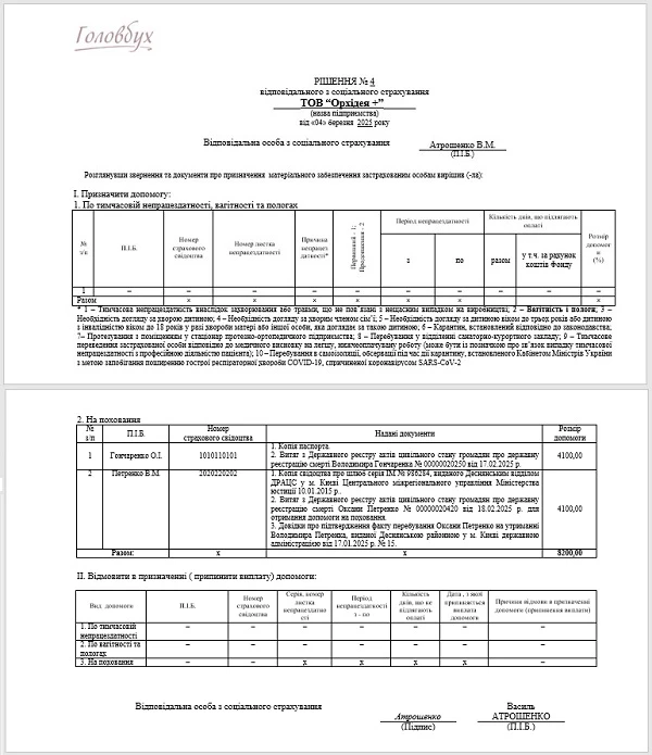 Допомога на поховання онлайн